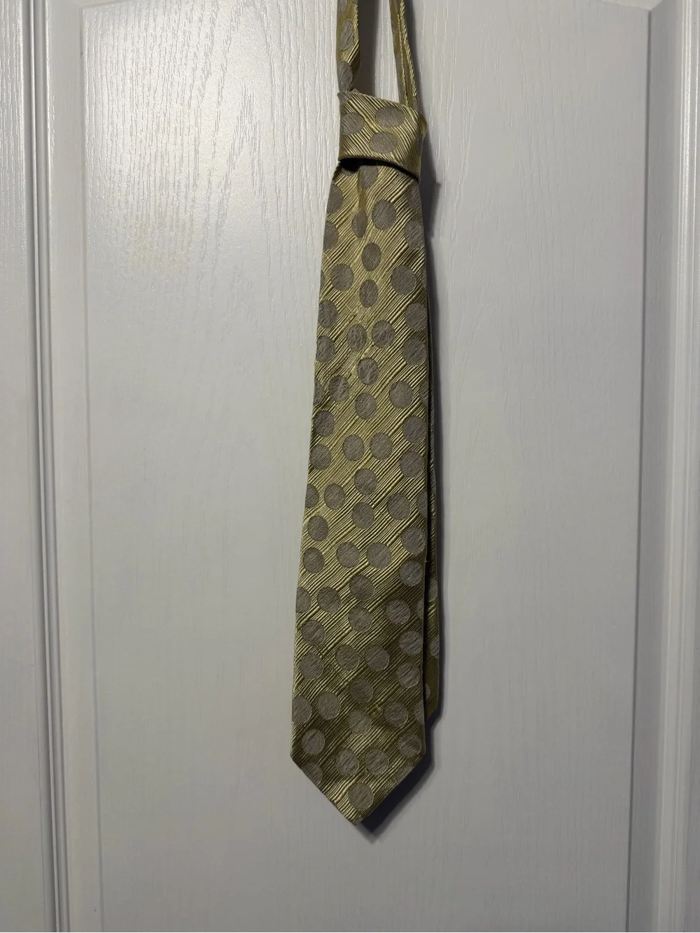 Hugo Boss Olive Green Polka Dot Silk Tie